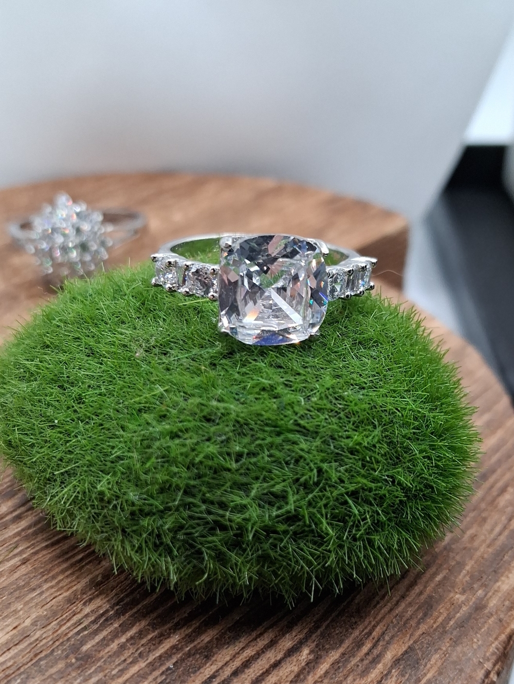 Bomb Party Classic Silver Cubic Zirconia Engagement Ring - Clear Size 8 R829